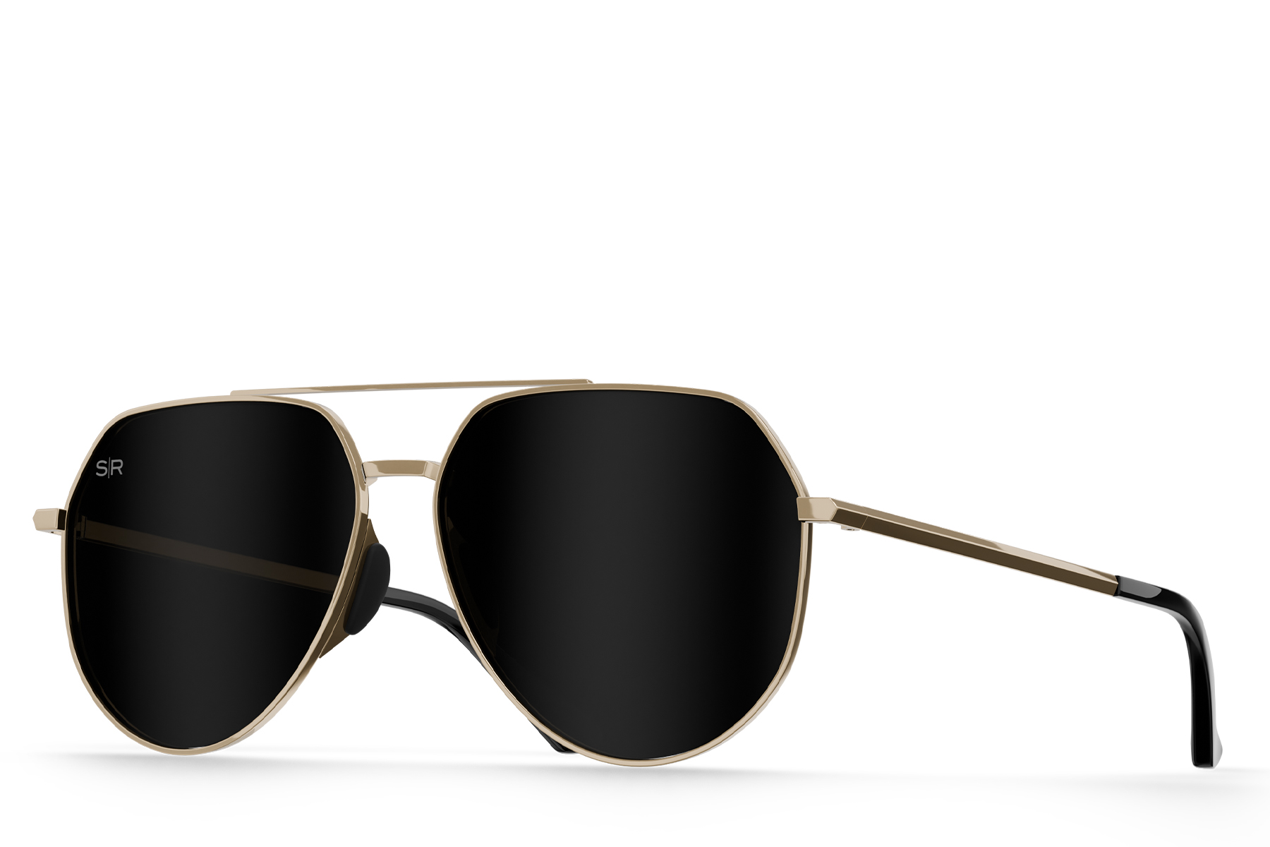 Tangle Free Aviator Hex - Black Gold Polarized – Shady Rays  display picture 3