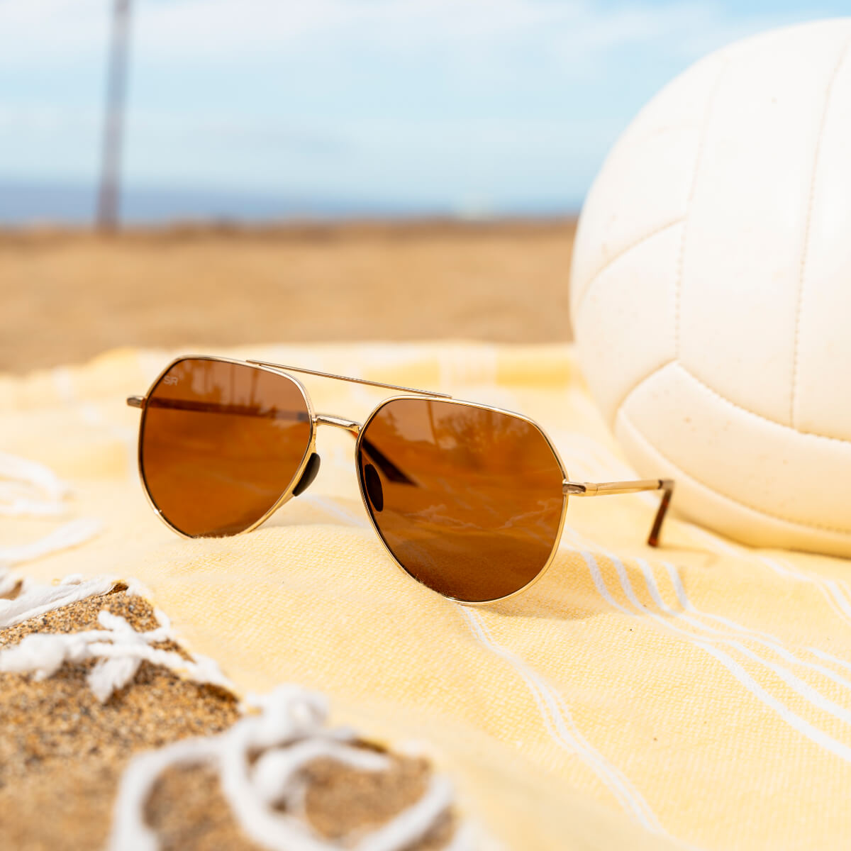 Tangle Free Aviator Hex - Amber Gold Polarized – Shady Rays  display picture 1
