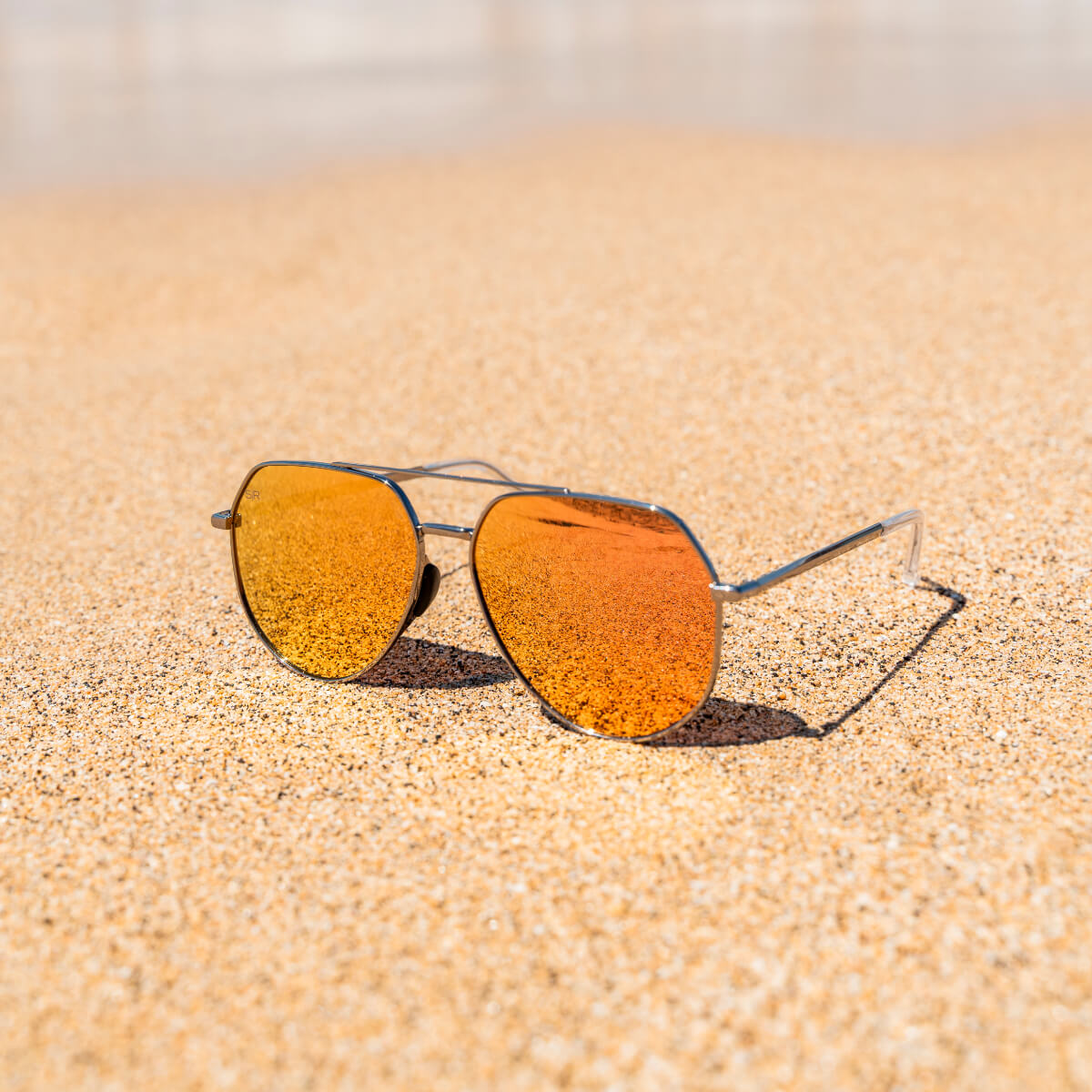 Women\'s Yellow Tangle Free Polarized Aviator Retro Square Metal Frame Sunglasses Tangle Free Aviator Hex - Amber Gold Polarized – Shady Rays  main image 4