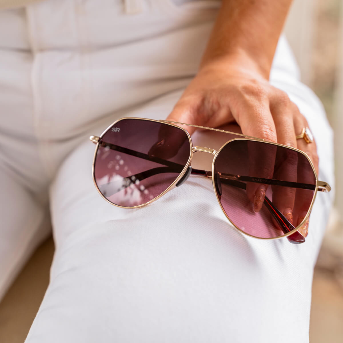 Tangle Free Aviator Hex - Cherry Fade Polarized – Shady Rays  display picture 2
