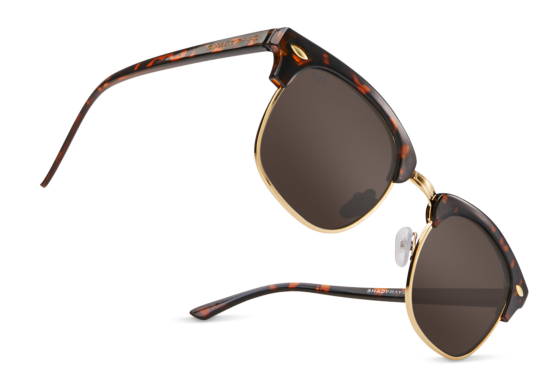 ?Tortoise Black Vintage Polarized Sunglasses 70s Retro Flat Narraw S H Ö E T E M P L E | 2in1 Retro Round Sunglasses for Men  main image 3