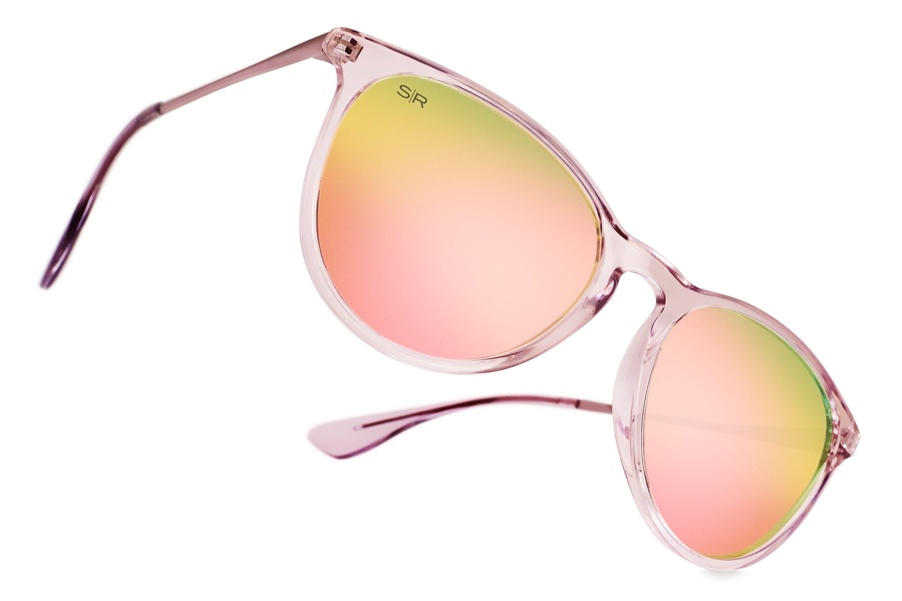Lightweight Women\'s Sunglasses with Polarized Lenses, Dual Brushed Metal Frame Shady Rays Allure Lavender - Women main image 2