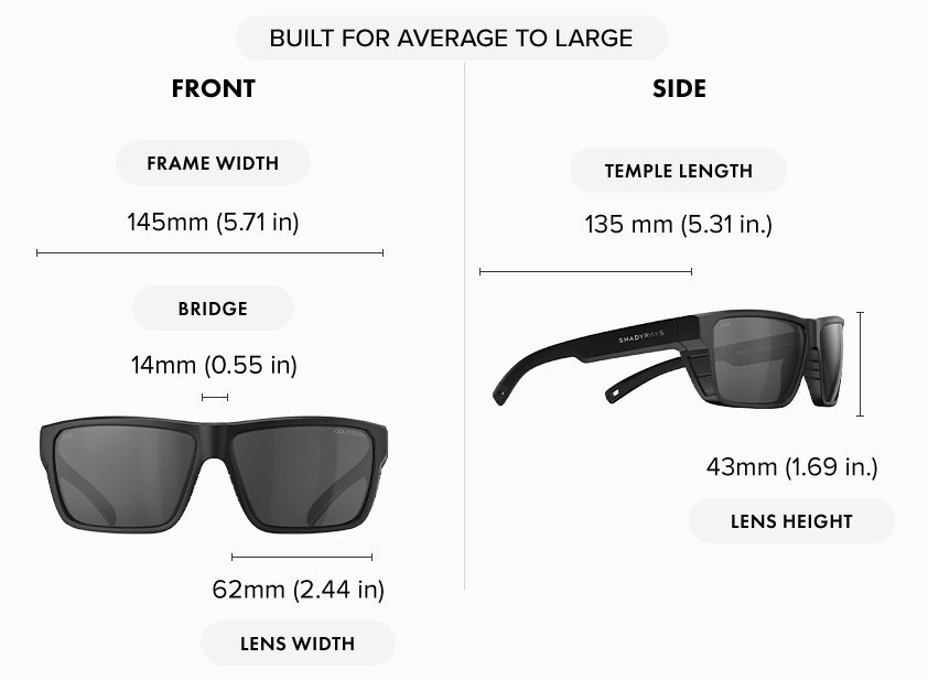 Cayman Elite - Black Emerald Polarized - fit guide