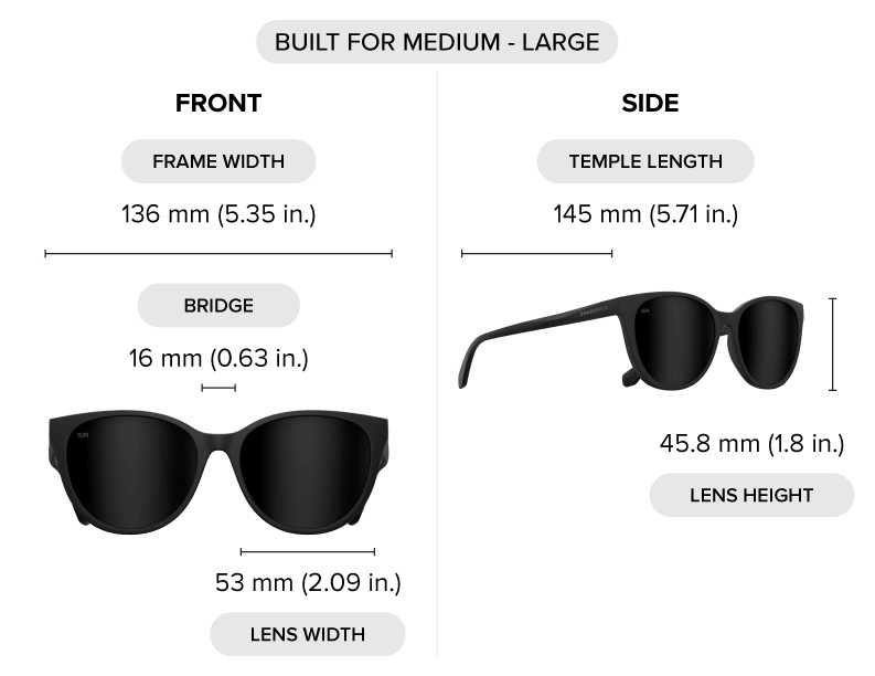 Paloma - Lavender Polarized - fit guide